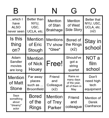 Ernesto Bingo Card