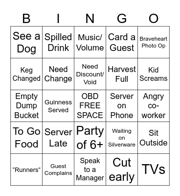 OBD Bingo Card