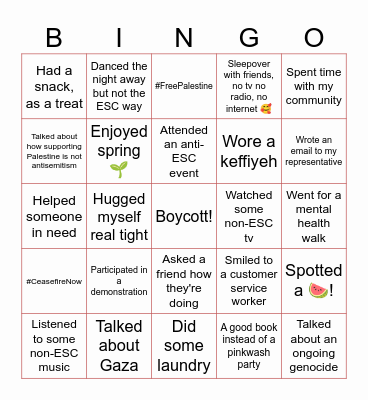 Eurovisioff Bingo Card