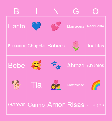 Baby Shower Catalina Bingo Card