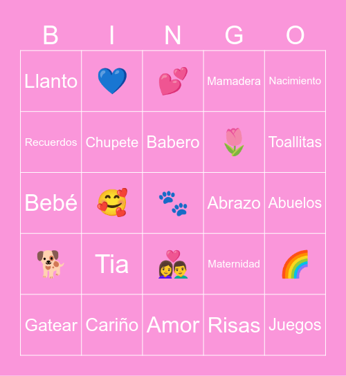 Baby Shower Catalina Bingo Card