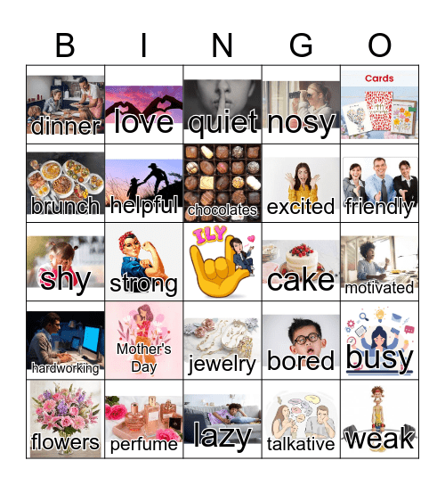 ASL Mother's Day/Feelings Bingo Card