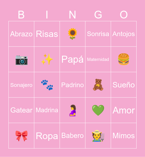 Baby Shower Catalina Bingo Card