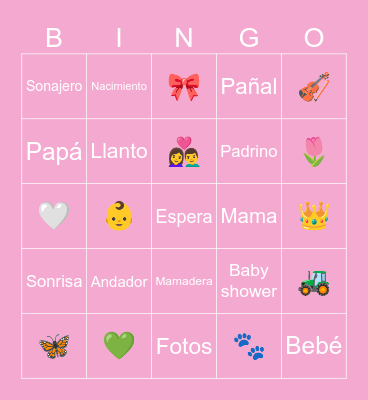 Baby Shower Catalina Bingo Card