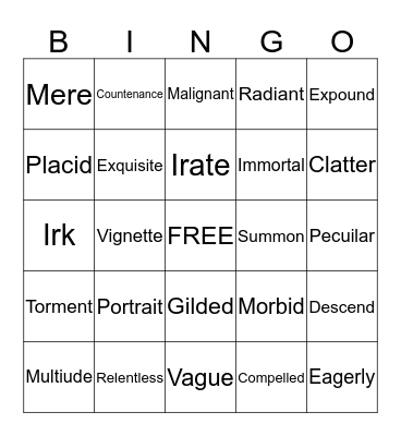 Word on Tha' Street Bingo Card