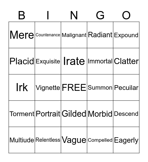 Word on Tha' Street Bingo Card