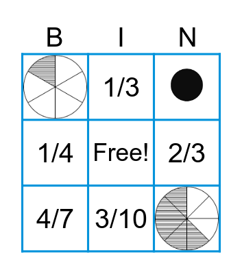 Fraction Bingo Card