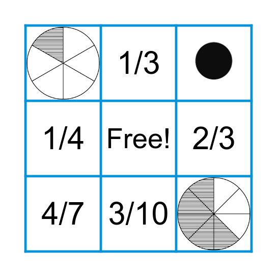 Fraction Bingo Card