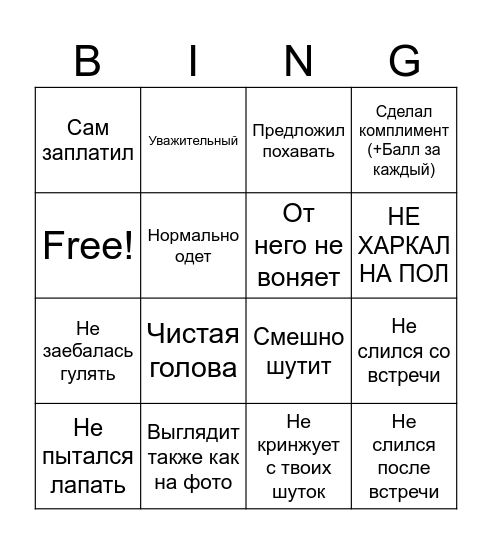 Удачное бинго дайвинчика Bingo Card