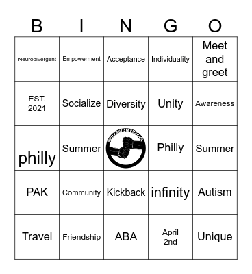 P.A.K Social Bingo Card
