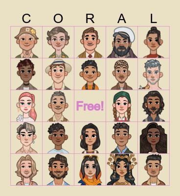 Coral Bingo 2 Bingo Card