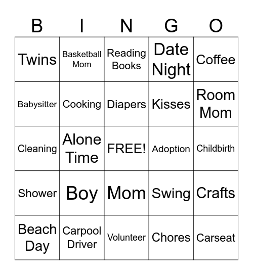 CELEBRATE MOMS Bingo Card