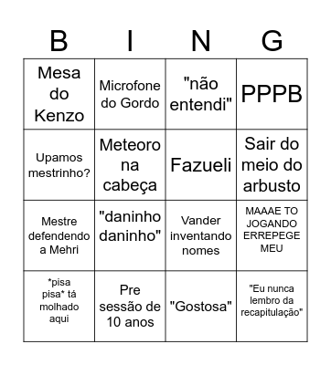 bingo de condores Bingo Card