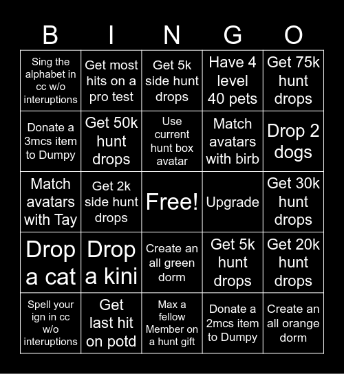 UNLINKED Bingo Card