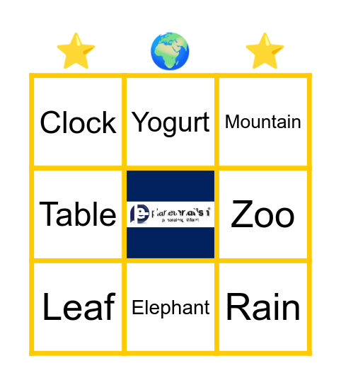 Planet English Bingo Card