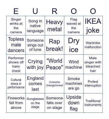 EURO♡ISION BINGO Card