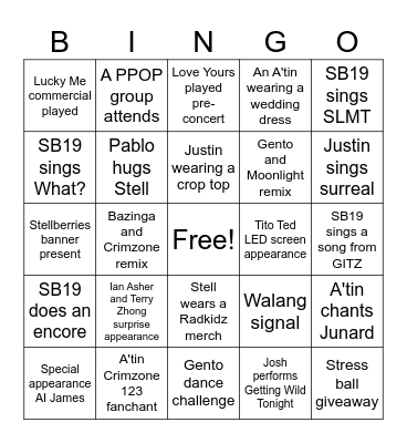 Test Bingo Card