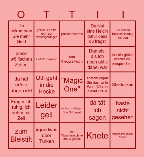 Ottifantastisches Bingo Card