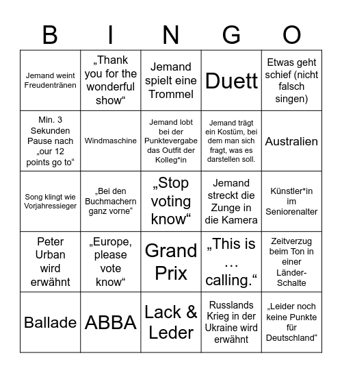 2024 Bingo Card