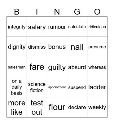 5511 Bingo Card