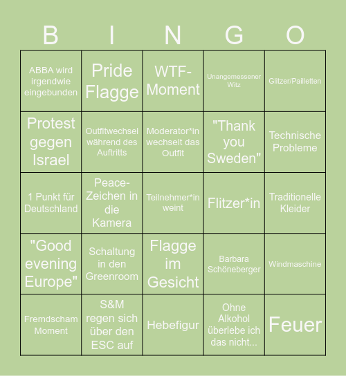 ESC 2024 - MMES Bingo Card