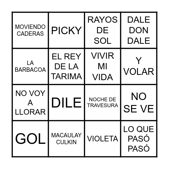 BINGO LOCO PENYA L'AGUAIT Bingo Card