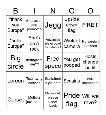 Eurovision 2024 (bleepbloop) Bingo Card