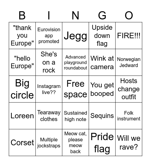 Eurovision 2024 (bleepbloop) Bingo Card