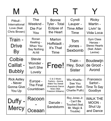 Muziek Bingo 6 Bingo Card