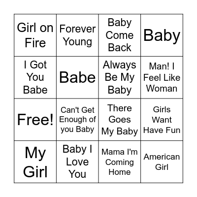 Kayla's Baby Shower Bingo Card