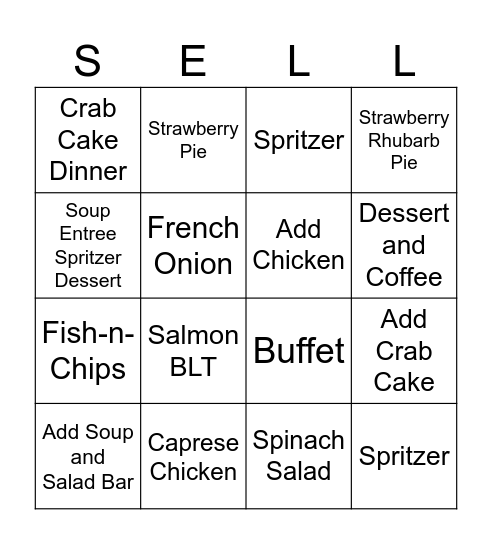 Mother's Day Specials Bingo Card