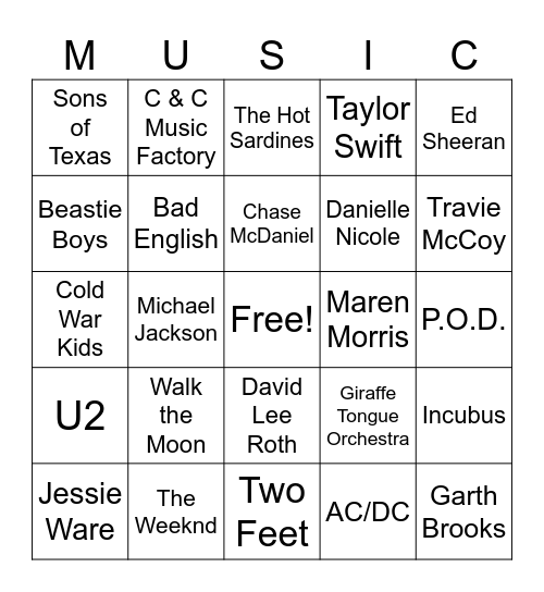 Music_05112024 Bingo Card