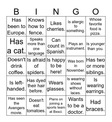 Bronx Science Bingo  Bingo Card