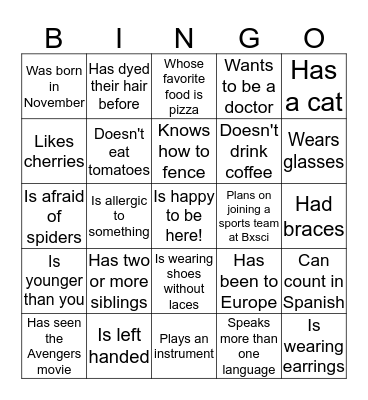 Bronx Science Bingo  Bingo Card