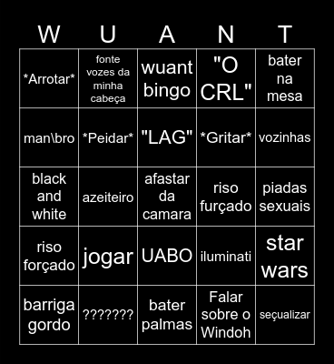 WUANT Bingo Card