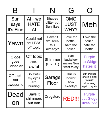 LBOH Bingo - Makers Choice Bingo Card