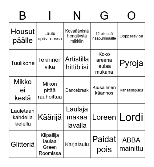 Viisubingo Card