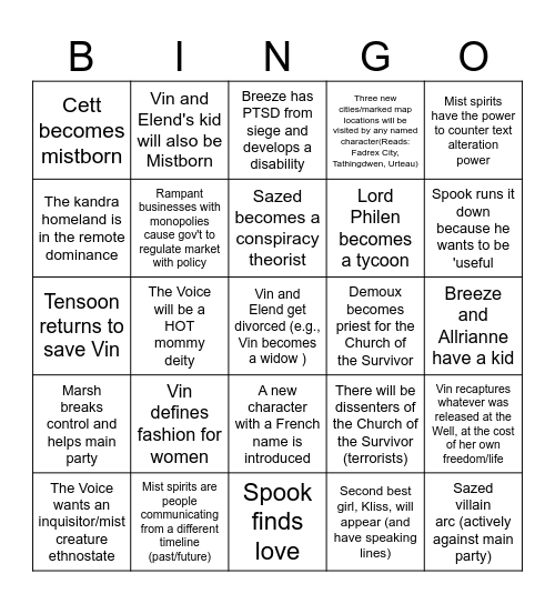 Hero of Ages Bingo Card