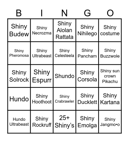 Go fest 2024 Bingo Card