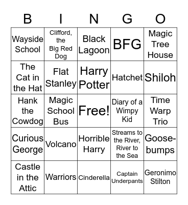 Our Favorite Books Bingo Card