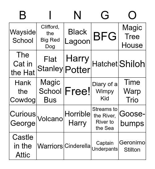 Our Favorite Books Bingo Card
