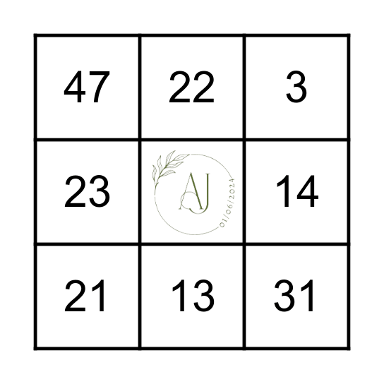 BINGO DO NOIVO Bingo Card