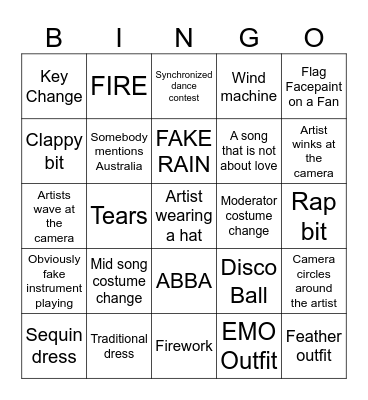 ESC Bingo Card