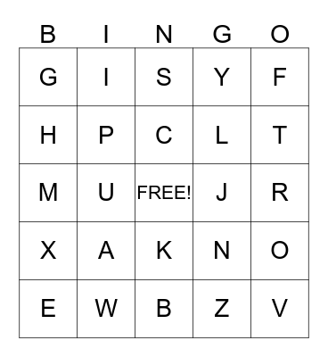 Sight Words Bingo Card