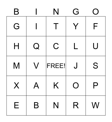 Sight Words Bingo Card