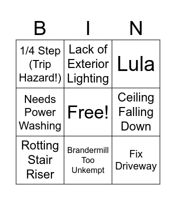 JamieDad! Bingo Card