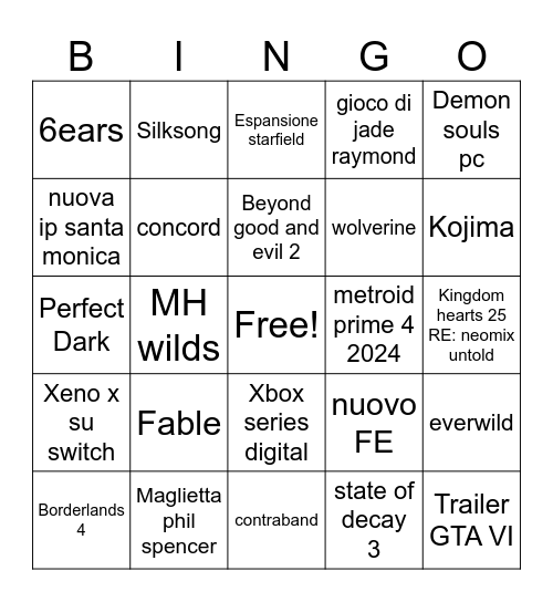 E(X) 3 2024 Bingo Card