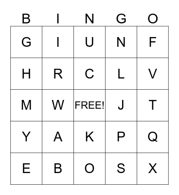 Sight Words Bingo Card