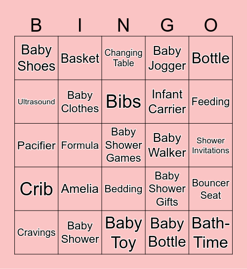 ROYAL BABY SHOWER BINGO Card