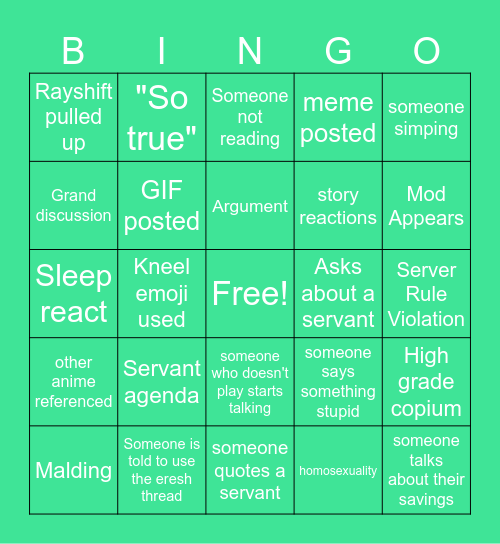 fgo en bingo Card